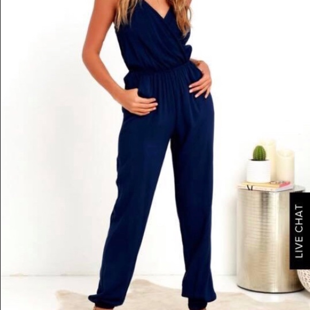 Navy blue jumpsuit from Lulus